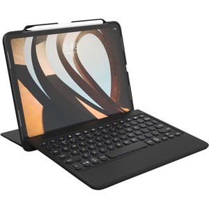 ZAGG Rugged Book Go Tastatur/Cover (Buchfalz) für 27,9 cm (11 Zoll) Apple iPad Pro Tablet - Schwarz - Sturzsicher