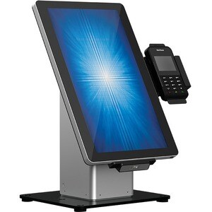 Elo Slim Desk Mount for Touchscreen Monitor, Cradle, Bar Code Reader, Fingerprint Reader, Webcam - Black, Silver - 55.9 cm