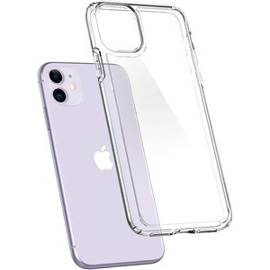 Spigen Ultra Hybrid Case for Apple iPhone 11 Smartphone - Crystal Clear - Thermoplastic Polyurethane (TPU), Polycarbonate