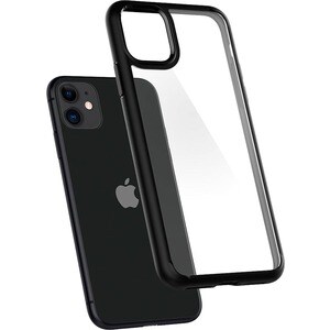 Spigen Ultra Hybrid Case for Apple iPhone 11 Smartphone - Matte Black - Thermoplastic Polyurethane (TPU), Polycarbonate
