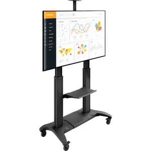 Kanto MTMA100PL Display Stand - Kanto MTMA100PL Height Adjustable Rolling TV Cart with Device Shelf for 60" to 100" TVs up