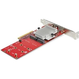 StarTech.com Dual M.2 PCIe SSD Adapter Card - x8 / x16 Dual NVMe or AHCI M.2 SSD to PCI Express 3.0 - M.2 NGFF PCIe (m-key