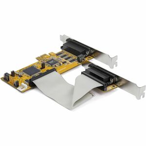 StarTech.com 8-Port PCI Express RS232 Serial Adapter Card, PCIe to DB9 Controller 16C1050 UART, Low Profile, 15kV ESD, Win