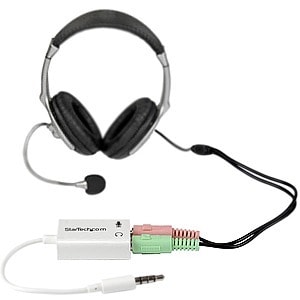 StarTech.com 3.5mm 4 Position to 2x 3 Position 3.5mm Headset Splitter Adapter M/F - White - Cable for Audio Device, Speake