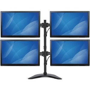QUAD MONITOR STAND - HEAVY DUTY STEEL - ADJUSTABLE 4 MONITOR STAND - FOR VESA MOUNT MONITORS UP TO 27IN (17.6 LB/8 KG) - H