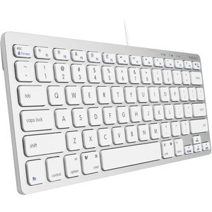 Macally Compact Aluminum USB-C Wired Keyboard for Mac and PC - Cable Connectivity - USB Type C Interface - 78 Key(s) - Cut