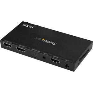 StarTech.com 2-Port HDMI Splitter - 4K 60Hz with Built-In Scaler - 3840 × 2160 - 1 x HDMI In - 2 x HDMI Out - Metal
