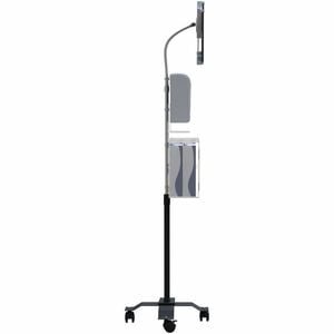 CTA Digital Compact Security Gooseneck Floor Stand for 7-13 Inch Tablets with Sanitizing Station & Automatic Soap Dispense