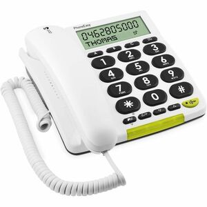 Doro PhoneEasy 312cs Standard Phone - Wall Mountable, Desktop - White - Speakerphone - Hearing Aid Compatible
