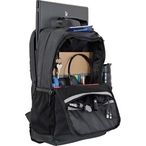 Mochila Elite Slim hasta 14.1 gris, Diseño fino y elegante, Tejido ecológico, compartimento de espuma multicapa dedicado, 