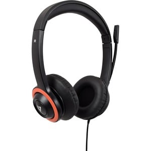 V7 Safe Sound HA530E Wired Over-the-head, On-ear Stereo Headset - Black, Red - Binaural - Circumaural - 32 Ohm - 20 Hz to 
