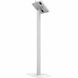 Premium Thin Profile Floor stand with Security Enclosure for 10.2-inch iPad (7th & 8th Gen) & More (White) - Up to 10.2" S
