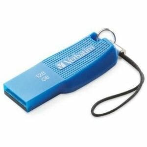 Verbatim 128GB Ergo USB 3.0 Flash Drive - Blue - The Verbatim Ergo USB drive features an ergonomic design for in-hand comf