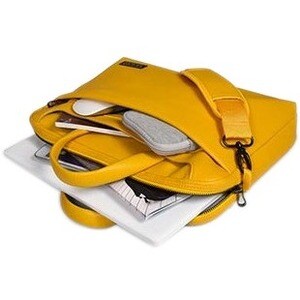 Port ZURICH Carrying Case for 35.6 cm (14") Notebook - Yellow - Synthetic Leather Exterior Material - 150D Polyester Inter