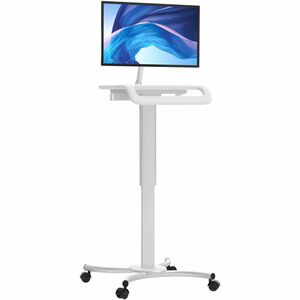 CTA Digital Height-Adjustable Rolling Medical Workstation Cart with VESA Plate - 4 Casters - 1