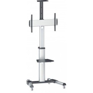 TV & Monitor Mount, Trolley Stand, 1 screen, Screen Sizes: 37-65", Silver, VESA 200x200 to 600x400mm, Max 50kg, LFD, Lifet