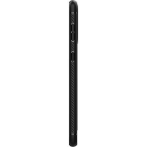 Spigen Rugged Armor Rugged Case for Samsung Galaxy S21 5G, Galaxy S21 Smartphone - Textured with Carbon Fiber - Matte Blac