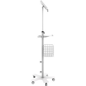 CTA Digital Medical Mobile Floor Stand with Small Enclosure - Up to 8" Screen Support - 61" Height x 14.50" Width x 13" De