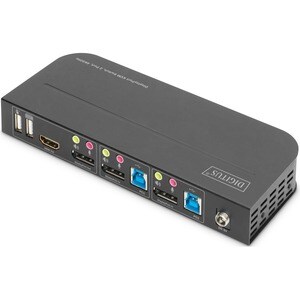 Digitus DS-12850 KVM Switchbox - 2 Computer(s) - 1 Local User(s) - 4096 x 2160 - 6 x USB - 1 x HDMI - 3 x DisplayPort - De