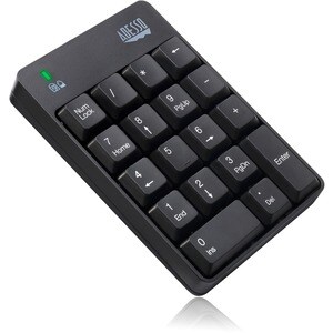 Adesso WKB-6010UB Keypad - Wireless Connectivity - USB Interface - English (US) - Black - Membrane Keyswitch - RF - 9.14 m