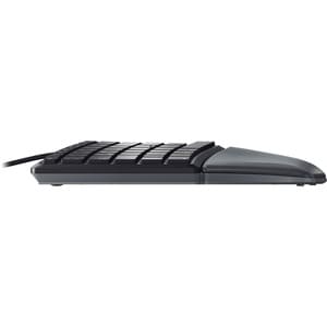 CHERRY ERGO KC 4500 Rugged Keyboard - Cable Connectivity - USB Interface - English (UK) - QWERTY Layout - Black - 109 Key(
