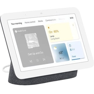 Google Nest Hub (2nd Gen) - 7" Width x 2.7" Depth x 4.7" Height - Charcoal - Fabric, Plastic