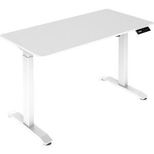Burea assis/debout Urban Factory ERGO - Blanc Rectangle Haut - Blanc Base - Réglable en hauteur x 1180 mm Largeur de la ta