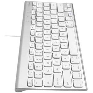 Macally Compact Brushed Metal USB Wired Keyboard For Mac And PC - Cable Connectivity - USB Type A Interface - 78 Key(s) - 