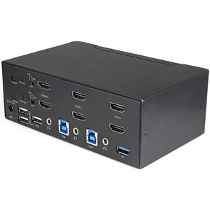 StarTech.com KVM Switchbox - TAA Compliant - 2 Computer(s) - 1 Local User(s) - 3840 x 2160 - 10 x USB - 6 x HDMI - Desktop