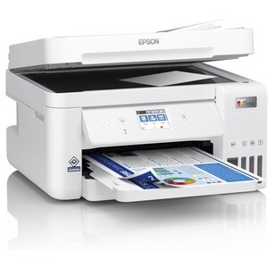 Epson ET-4856 Wireless EcoTank Inkjet Multifunction Printer - Colour - White - Copier/Fax/Printer/Scanner - 33 ppm Mono/20