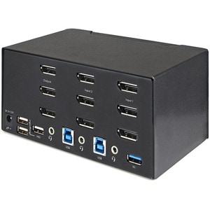 StarTech.com KVM Switchbox - TAA Compliant - 2 Computer(s) - 1 Local User(s) - 8 x USB - 9 x DisplayPort - Desktop