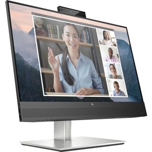 HP E24mv G4 23.8" Webcam Full HD LCD Monitor - 16:9 - Black, Silver - 24" Class - In-plane Switching (IPS) Technology - 19