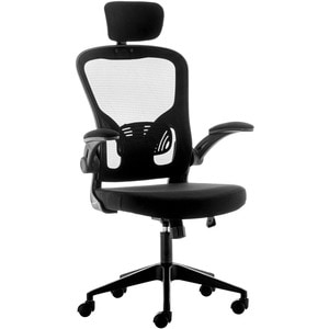 Fauteuil à bascule Urban Factory Ergo Haut - 5 branches Fond - Noir - Tissu, Caoutchouc, Plastique - Accoudoir