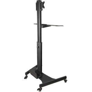 StarTech.com Mobile Standing Workstation with Monitor Mount, CPU/PC Holder, Height Adjustable Desktop Computer Cart, Stand