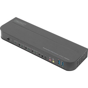 Digitus DS-12890 KVM-Switchbox - 4 Computer - 2 Lokaler Benutzer(n) - 4096 x 2160 - 50 Hz, 60 Hz - 8 x USB - USB 2.0 - 1 x