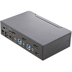 StarTech.com KVM Switch - 2 Computer(s) - 1 Local User(s) - 3840 x 2160 - 9 x USB - 3 x HDMI - 1U - Desktop - TAA Compliant