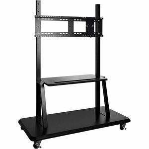 ViewSonic Display Cart - 150 kg Capacity - 4 Casters - 1300.5 mm Width x 650.2 mm Depth x 1600.2 mm Height - Black - 139.7