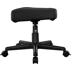 AKRACING Foot Stool - Black PU Leather, High Density Foam (HDF) Seat - Black Frame - 5-star Base