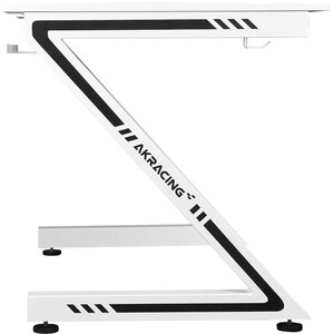 AKRACING Sierra Gaming Desk - Powder Coated Rectangle Top - Z-shaped Base - White