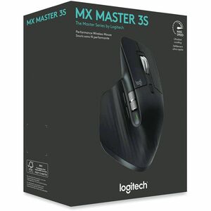Logitech MX Master 3S Wireless Mouse - Darkfield - Wireless - 32.80 ft (9997.44 mm) - Bluetooth/Radio Frequency - 2.40 GHz