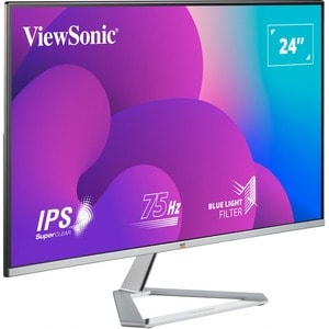 ViewSonic VX2476-SMH 24" Class Full HD LCD Monitor - 16:9 - Black, Silver - 60.5 cm (23.8") Viewable - SuperClear IPS - WL