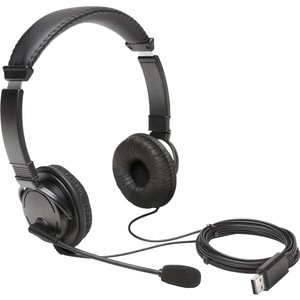 Kensington Wired Over-the-head Stereo Headset - Binaural - Circumaural - Noise Cancelling Microphone - USB