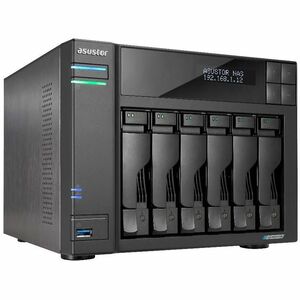 Asustor Lockerstor 6 Gen2 AS6706T - 6 Bay NAS, Quad-Core 2.0 GHz CPU, 4X M.2 NVMe Slots, Dual 2.5GbE, Upgradable to 10GbE,