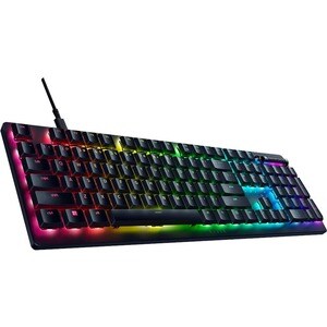 Razer DeathStalker V2 Gaming Keyboard - Cable Connectivity - USB Type C Interface - RGB LED - Volume Control, Play, Pause,