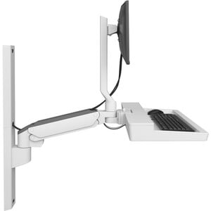 Ergotron CareFit Wall Mount for Keyboard, Monitor, Mount Extension, LCD Display - White - Height Adjustable - 27" Screen S