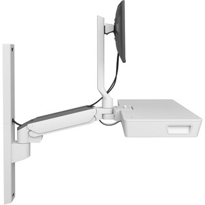 Keyboard & Monitor Mount Combo System with Worksurface (White)