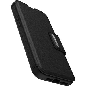 OtterBox Strada Carrying Case (Folio) Apple iPhone 14 Pro Max Smartphone - Shadow (Black) - Drop Resistant - Leather, Meta