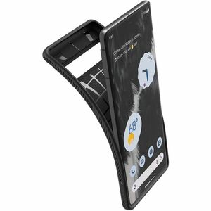 Spigen Liquid Air Case for Google Pixel 7 Smartphone - Geometric Design - Matte Black - 1 - Drop Resistant, Slip Resistant