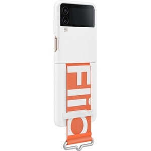 SAMSUNG SILICONE COVER WITH STRAP FLIP4 WHITE