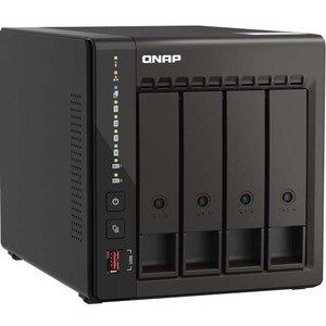 QNAP Turbo NAS TS-453E-8G 4 x Total de compartimentos Sistema de armazenamento SAN/NAS - 4 GB Flash Memory Capacity - Inte